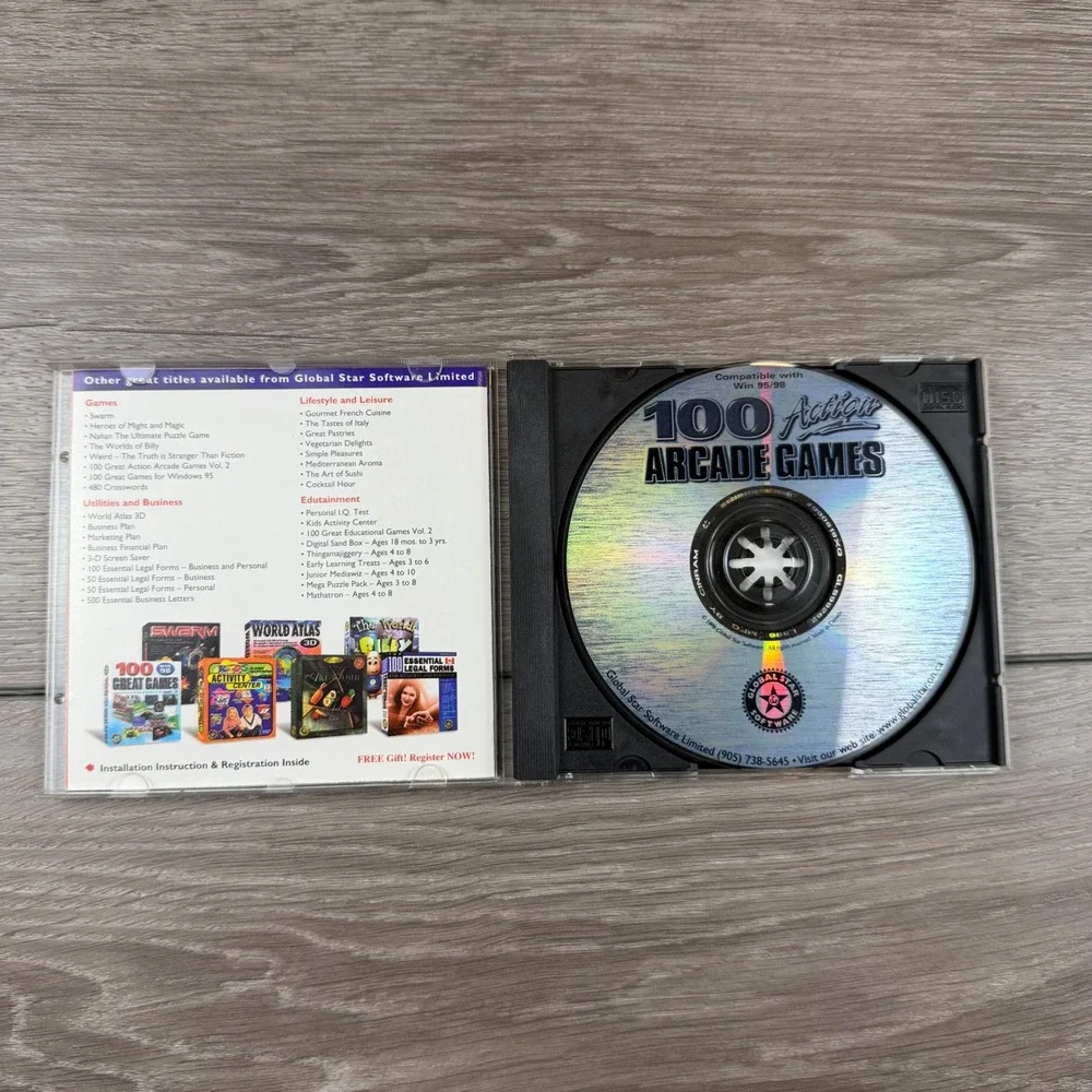 Global Star Software PC 100 Action Arcade Games Vol 3 Windows 95 98 Silver OS